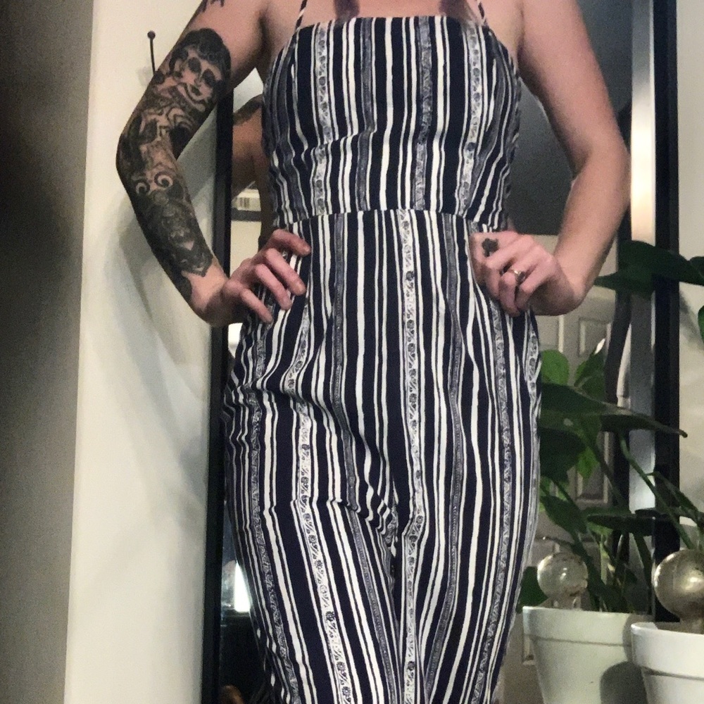 Pinstriped jumpsuit